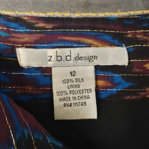 ZBD Design Womens Silk Skirt 12 Multicolor Beaded Ikat Boho Maxi Festival Unique - Picture 2 of 9